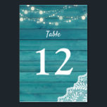 Blaues Holz, Spitzen, Saitenleuchten 2 Tischnummer<br><div class="desc">Dress up your wedding oder Party Tische mit diesem blauen Holz,  Spitze,  Saitenleuchten Tischnummer Card.</div>