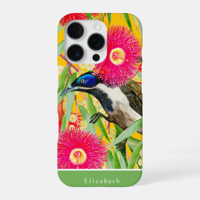 Blaues Honeyeater-Muster iPhone Hülle (Rückseite)