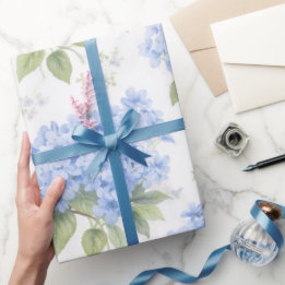 Blaues Hortensien Luxus-Blumenverpackungspapier Geschenkpapier