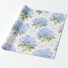 Blaues Hortensien Luxus-Blumenverpackungspapier Geschenkpapier