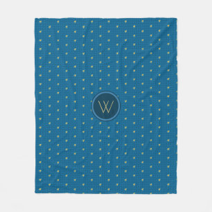 Blaues Houndstooth-Fleece-Decke mit goldenem Akzen Fleecedecke