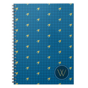 Blaues Houndstooth-Notizbuch mit goldenem Akzent Notizblock