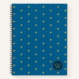 Blaues Houndstooth-Notizbuch mit goldenem Akzent Notizbuch