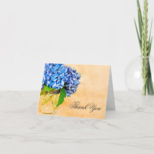Blaues Hydrangea-Aquarell-Weckglas danken Ihnen Dankeskarte