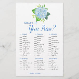 Blaues Hydrangea Geometric Purric Brautparty Game