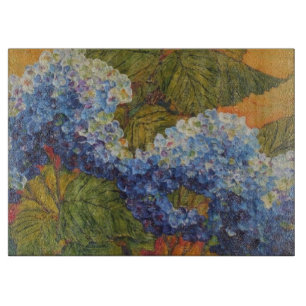 Blaues Hydrangea-Glasschneiden-Brett Schneidebrett