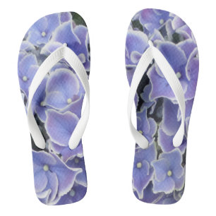 Blaues Hydrangea mit weißem Rand Frauen Flip Flops