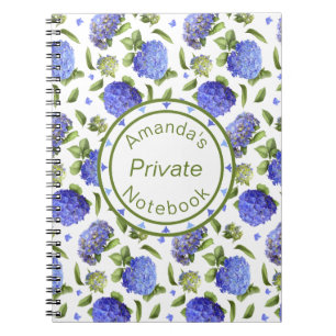 Blaues Hydrangea-Muster Notizblock