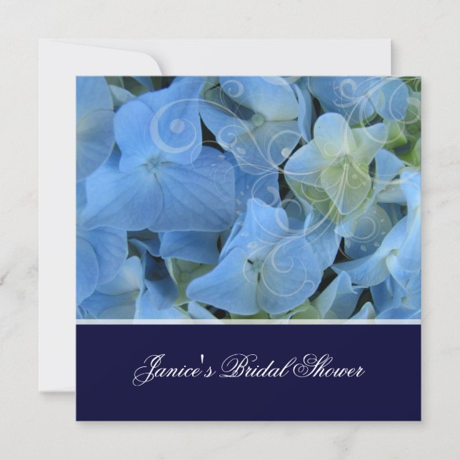 Blaues Hydrangea/romantisches Brautparty/Hochzeit Einladung (Vorderseite)
