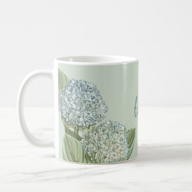 Blaues Hydrangea/Sage Green Kaffeetasse (Links)