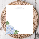 Blaues Hydrangea Wasserfarbe Personalisiert Notizblock<br><div class="desc">Dieses schöne Polster zeichnet sich durch ein Hydrangea-Design in Aquarellfarbe in blau aus. Fügen Sie Ihre Personalisierung mithilfe des Vorlagenformulars hinzu. Wählen Sie zum Ändern des Schriftartes,  des Stils oder des Layouts die Option zum Bearbeiten mit dem Entwurfstool.</div>