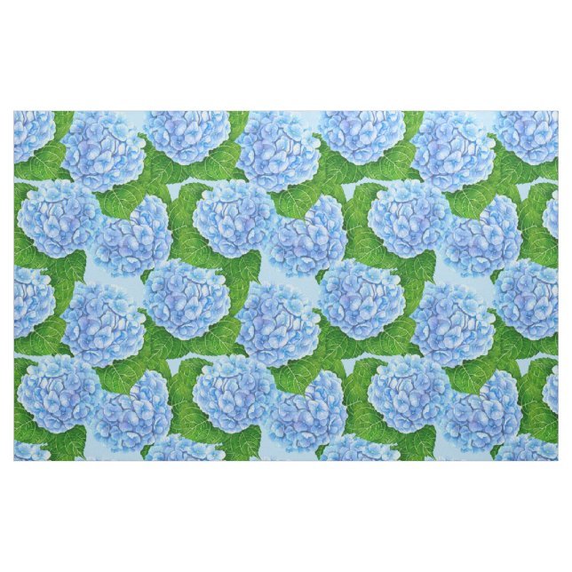 Blaues Hydrangea-Wasserfarbenmuster Stoff (Fat Quarter (45,7 x 55,9 cm))