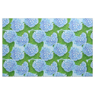 Blaues Hydrangea-Wasserfarbenmuster Stoff