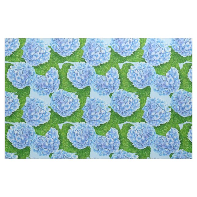 Blaues Hydrangea-Wasserfarbenmuster Stoff (Fat Quarter (45,7 x 55,9 cm))