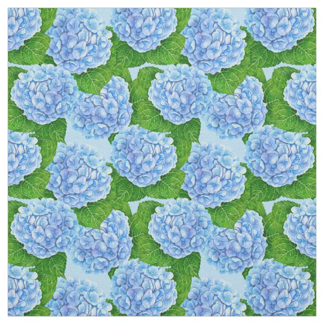 Blaues Hydrangea-Wasserfarbenmuster Stoff (Muster)