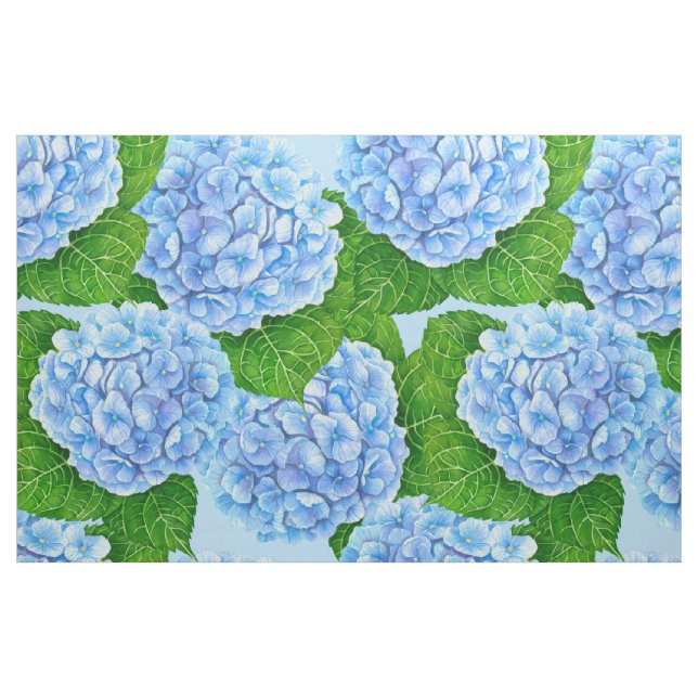 Blaues Hydrangea-Wasserfarbenmuster Stoff (Fat Quarter (45,7 x 55,9 cm))