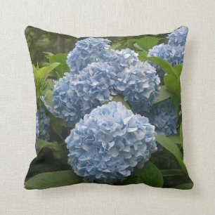 Blaues Hydrangea-Wurfs-Kissen Kissen