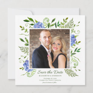 Blaues Hydrangeas-Foto Save The Date