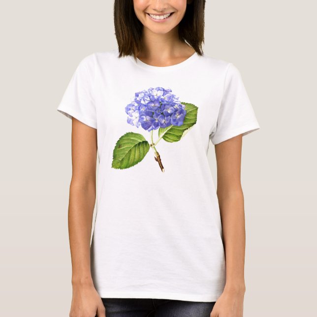 Blaues Hydrangeat-stück T-Shirt (Vorderseite)