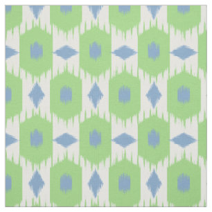 Blaues Ikat-Diamanten-Muster Stoff