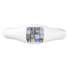 Blaues Imitat-Patchwork-Quiltmuster Keramikknauf