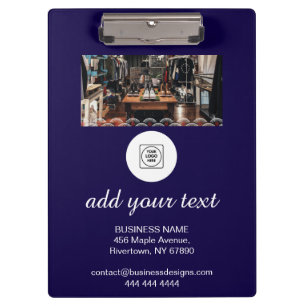 Blaues individuelles Logopromo-Foto X-Zwischenabla Klemmbrett