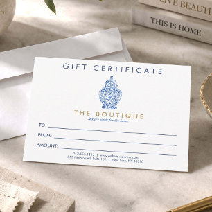 Blaues Ingwer-Topf-Logo-Geschenkgutschein