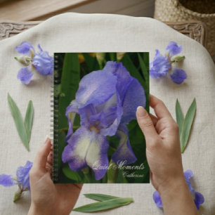 Blaues Iris Makro Foto Personalisiertes Notizbuch  Notizblock