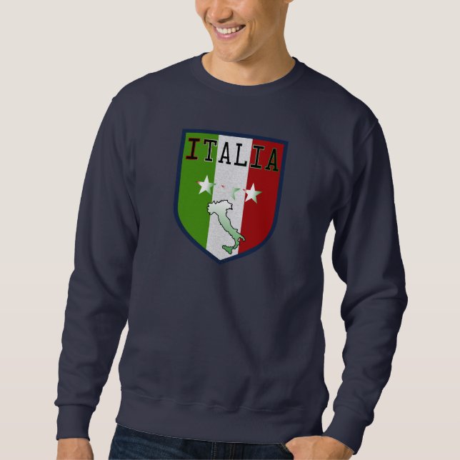 Blaues Italien-Wappen-Sweatshirt Sweatshirt (Vorderseite)