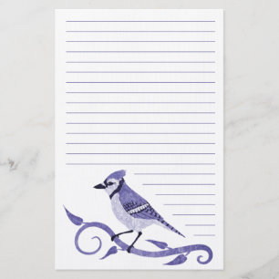 Blaues Jay gezeichnetes Briefpapier