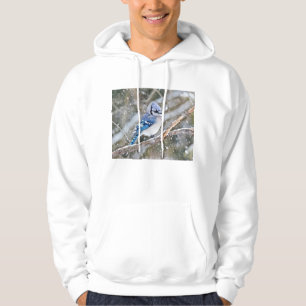 Blaues Jay in einem Schneesturm Hoodie