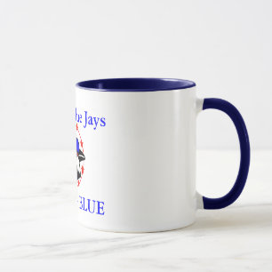blaues Jay, Merrill Blue Jays, GEHEN BLAU GROSSES Tasse