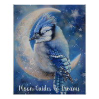 Blaues Jay-Vogel-Baby auf dem Mond