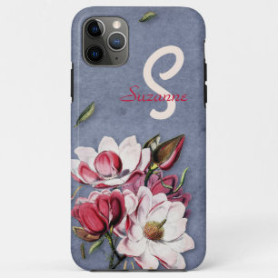 Blaues Jeans Blumenmonogramm Case-Mate iPhone Hülle