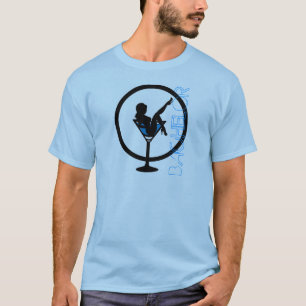 Blaues Junggesellet-stück Martinider T-Shirt