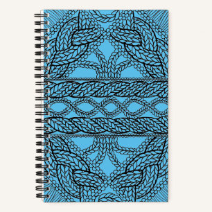 BLAUES KABELSTRICK-Spiralnotizbuch 5,5x8,5 Notizbuch
