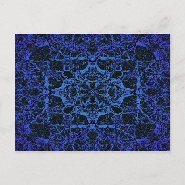 Blaues Kaleidoskop Postkarte (Vorderseite)