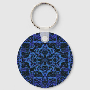 Blaues Kaleidoskop Schlüsselanhänger