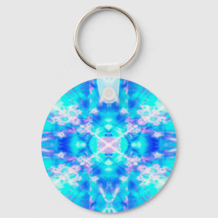 Blaues Kaleidoskop Schlüsselanhänger