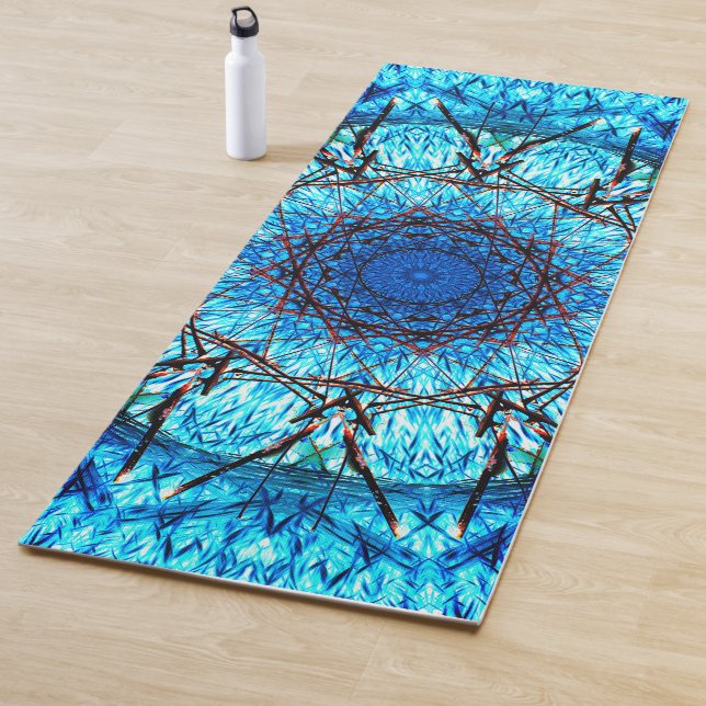 Blaues kaleidoskopisches yogamatte (Beispiel)