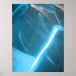 Blaues kaltes Licht auf Glass Abstrakt Poster