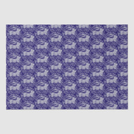 Blaues Kaninchen-Vogelkreiszeichen Morris-Muster Seidenpapier