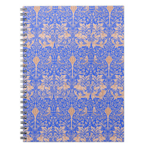 Blaues Kaninchen-William Morris-Kunst Nouveau Notizblock