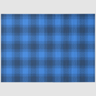 Blaues Kariertes Muster, Buffalo. Seidenpapier