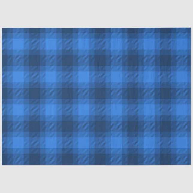 Blaues Kariertes Muster, Buffalo. Seidenpapier (Vorderseite)