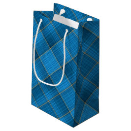 Blaues Kariertes Muster Kleine Geschenktüte