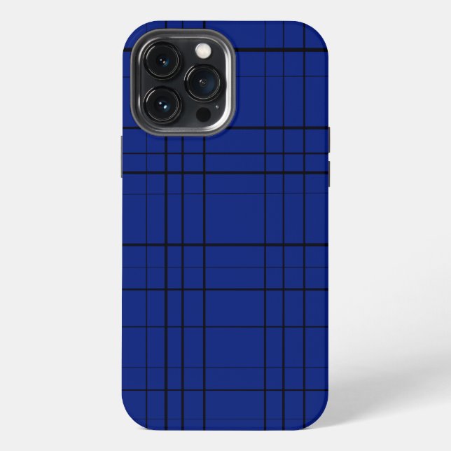 Blaues Karomuster iPhone Hülle (Rückseite)