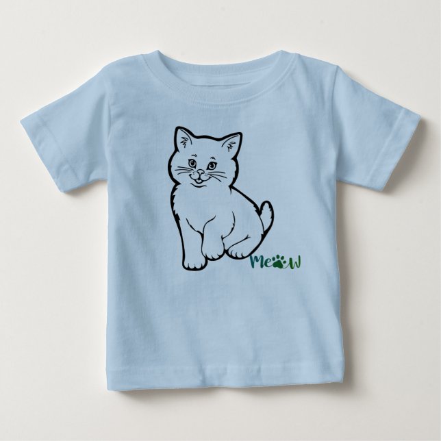 Blaues Kätzchen Baby T-shirt (Vorderseite)