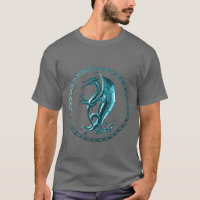 Blaues keltisches Drache-Shirt