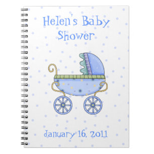 Blaues Kinderwagen-Duschen-Notizbuch Notizblock